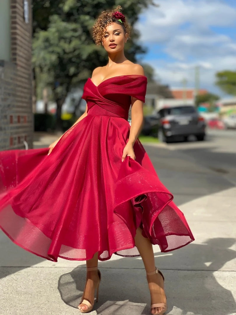 Trinidad | Elegant Off-Shoulder Bridesmaid Dress