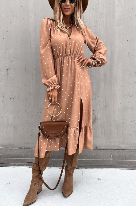 Úrsula | Nisha midi dress with buttons and slit