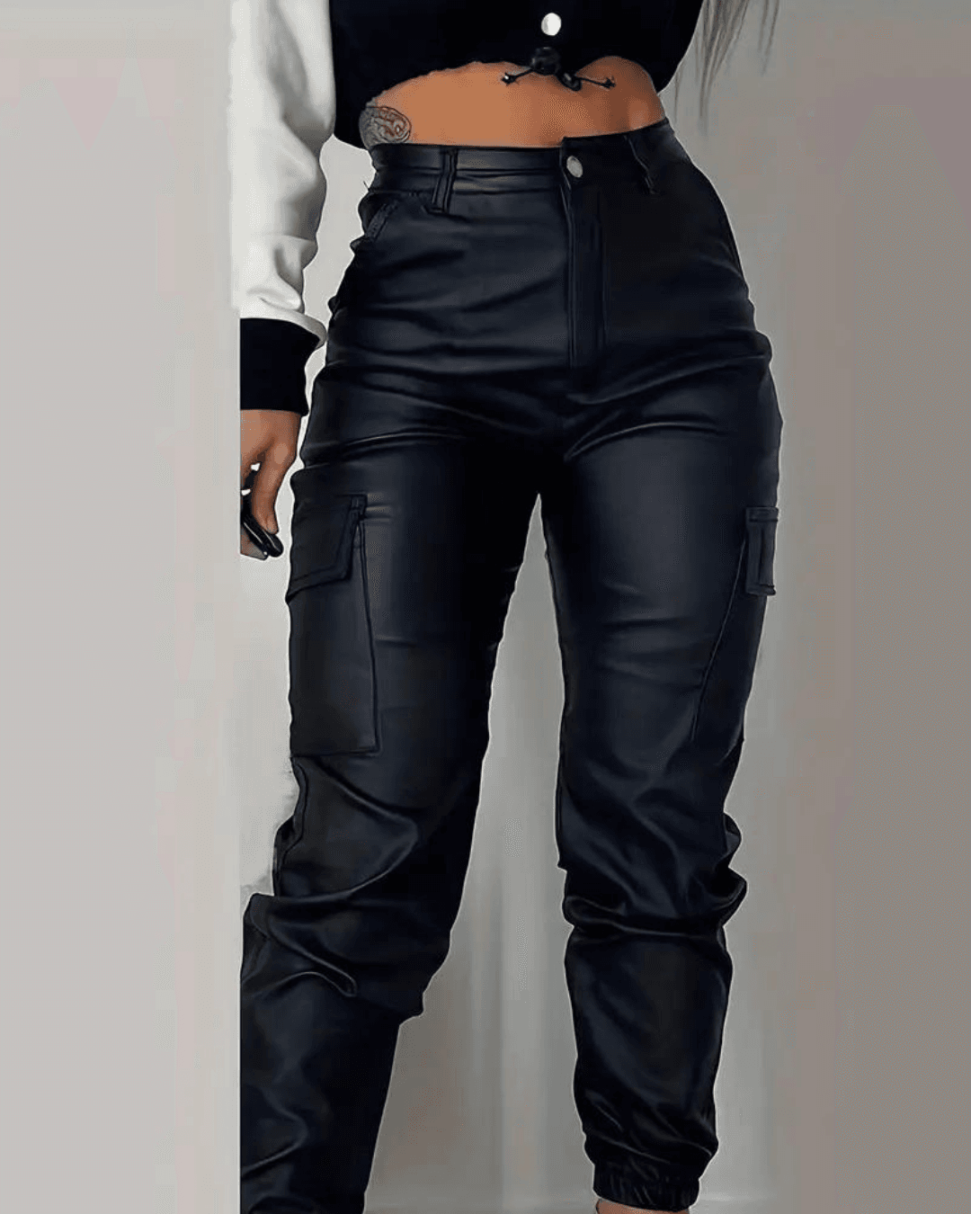 Uxía | Women'S Black Cargo Pants For Women