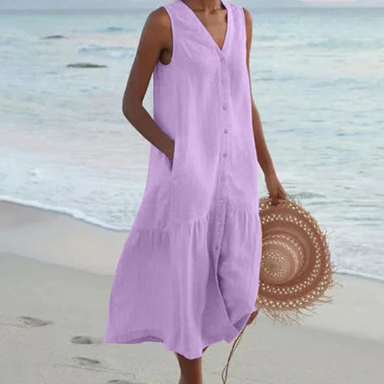Vanesa | Elegant Women'S Linen Dress