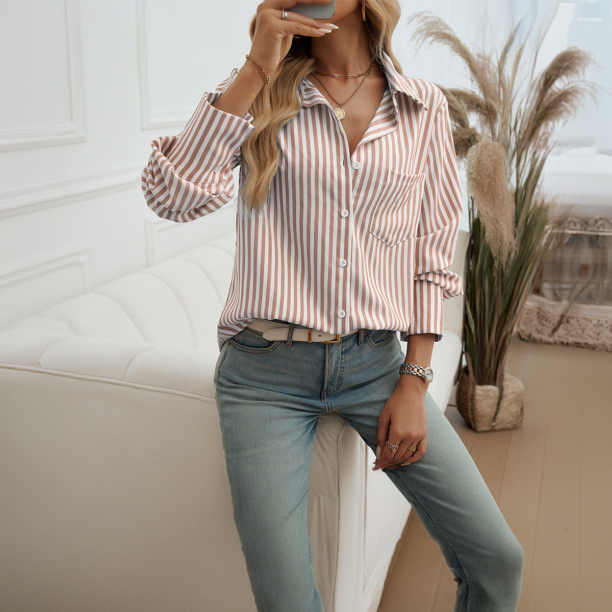 Trixie | Classic Striped Button-Up Shirt