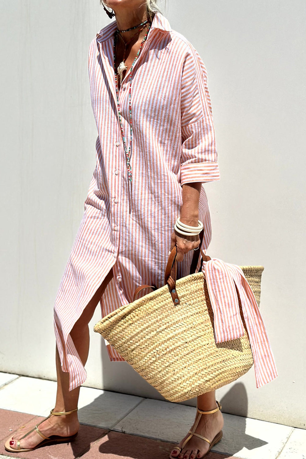 Trini | Elegant striped shirt dress