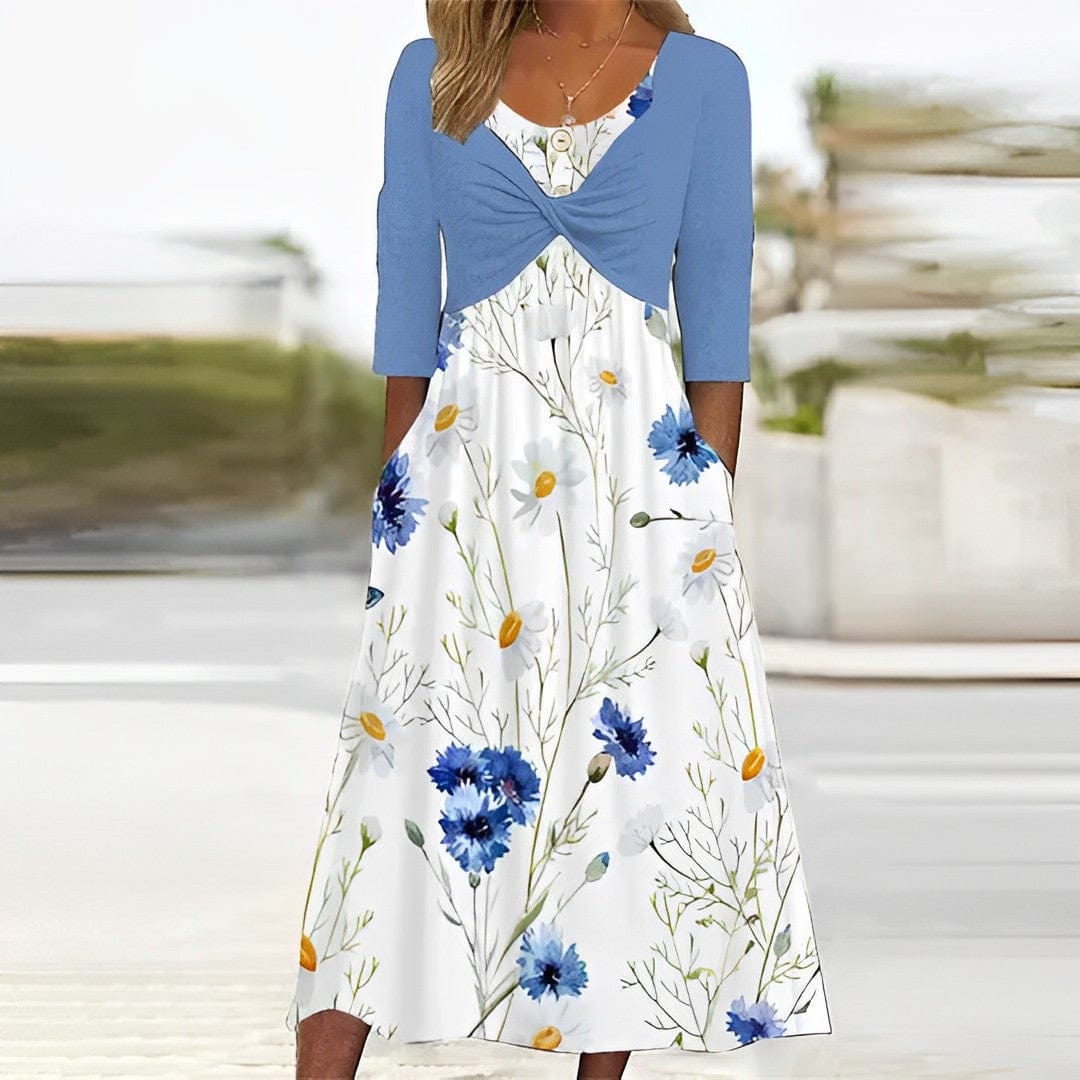 Valeria | Stylish blue floral dress