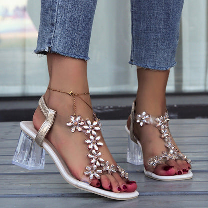 Vanesa| Crystal Bloom Sandals