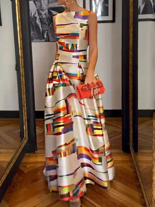 Vanessa| Geometric Maxi Dress