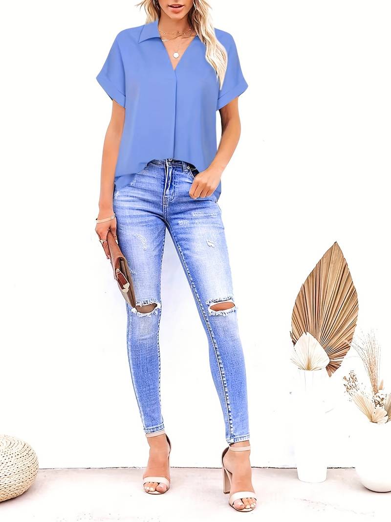 Verónica | Casual Summer Shirt With Turn-Down Collar For Women