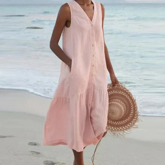 Vanesa | Elegant Women'S Linen Dress