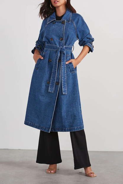 Ursula | Long denim coat for women