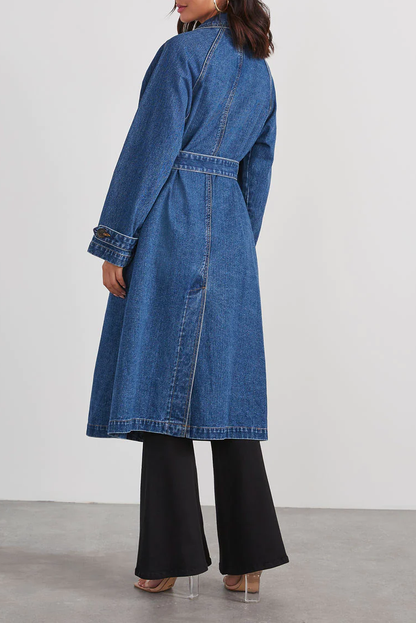 Ursula | Long denim coat for women