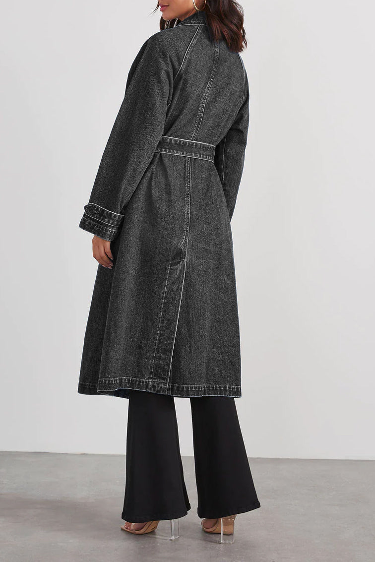 Ursula | Long denim coat for women