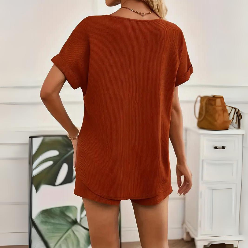 Victoria | Casual plain colors two-piece set