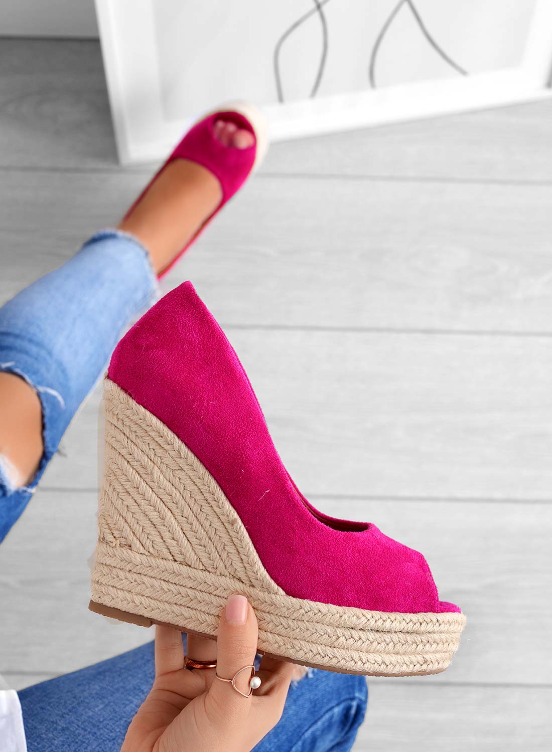 Wanda | Suede wedge espadrilles