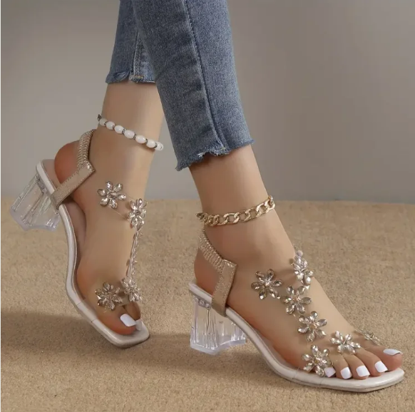 Vanesa| Crystal Bloom Sandals