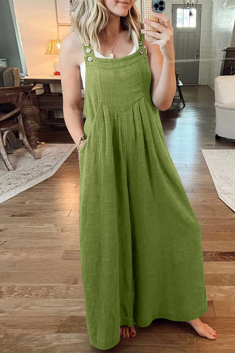 Veerle | Casualstreetsolidpochetcollarloosejumpsuits (10 colors)