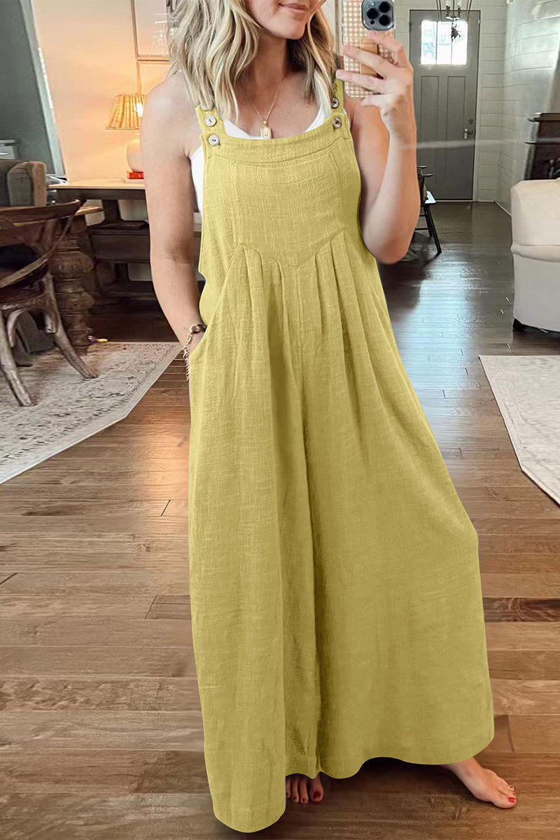 Veerle | Casualstreetsolidpochetcollarloosejumpsuits (10 colors)