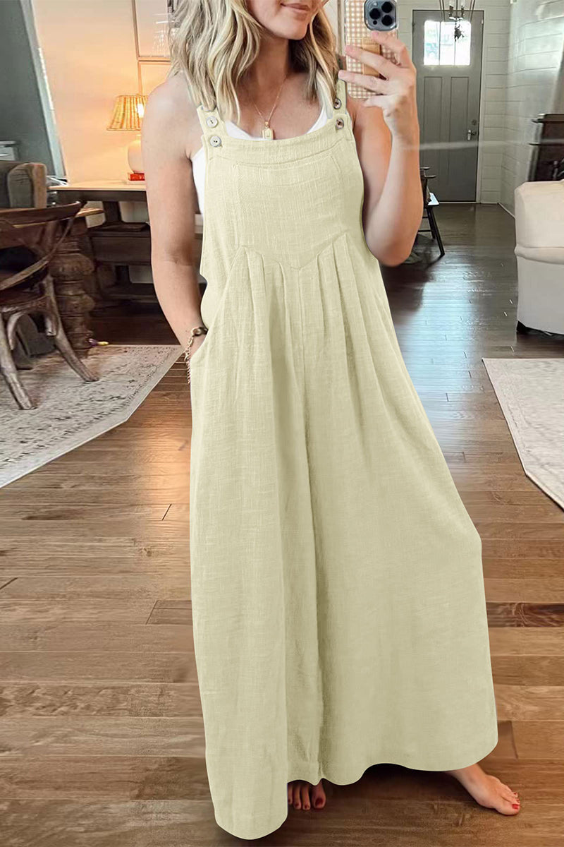 Veerle | Casualstreetsolidpochetcollarloosejumpsuits (10 colors)