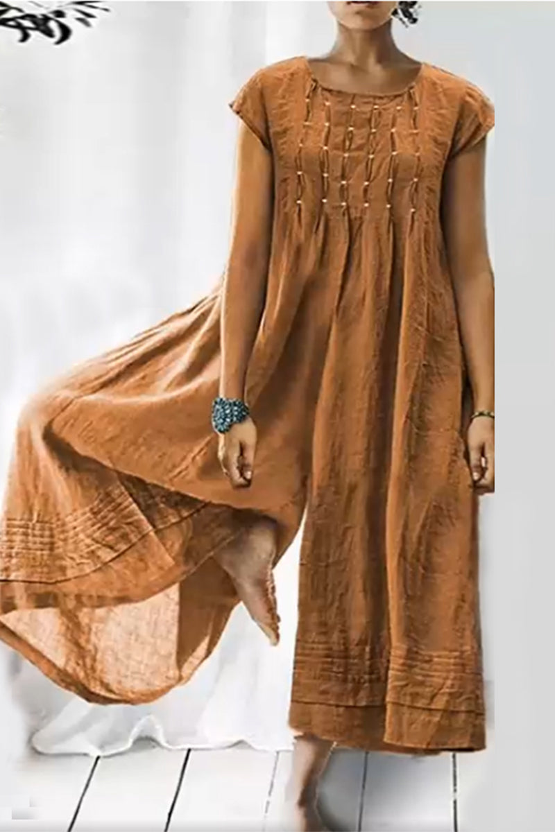 Tessa | Casual simplicity chunky loose fit Oneck jumpsuits (6 colors)