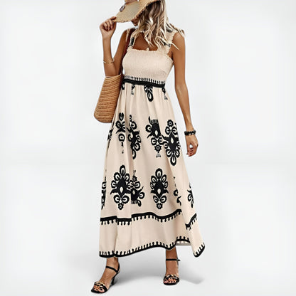 Adela | Boho Charm Smocked Maxi Dress