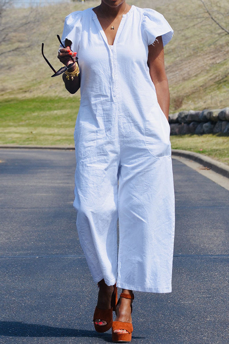 Wilhelmina | casualsolidpatchworkbaginneckregularjumpsuits