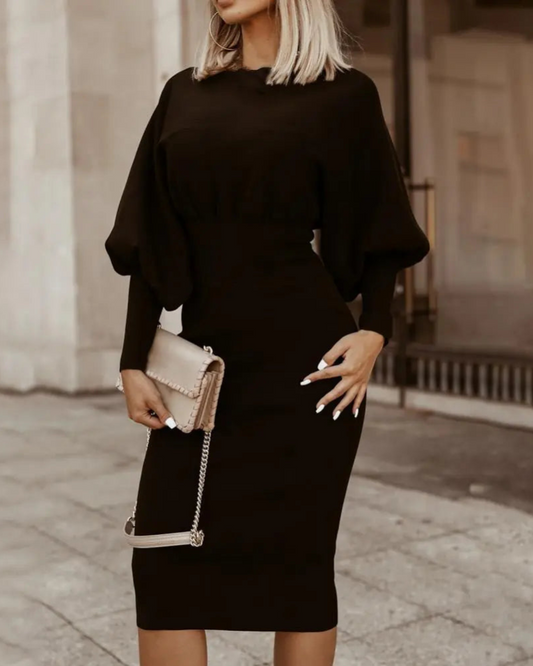 Wilma | Elegant Midi Dress With Puff Sleeves