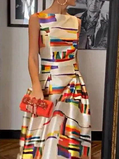 Vanessa| Geometric Maxi Dress