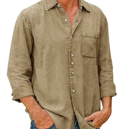 Trinity | Casual Solid Color Long Sleeve Shirt For Men