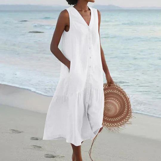 Vanesa | Elegant Women'S Linen Dress