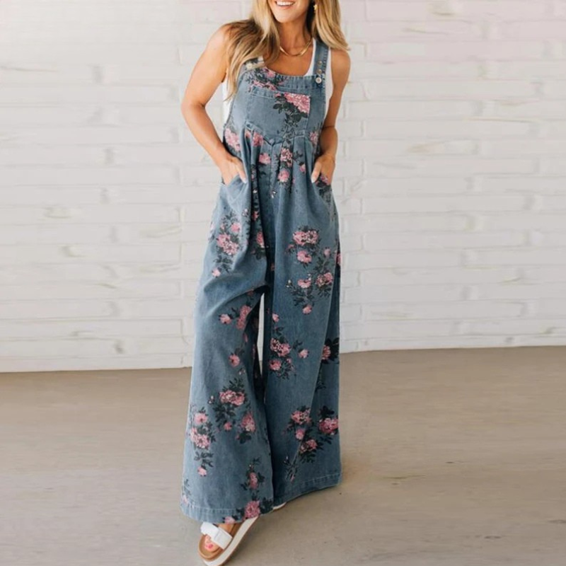 Xara | Relaxed Cotton Floral Jumpsuit