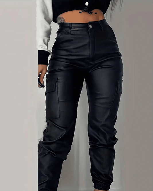 Uxía | Women'S Black Cargo Pants For Women