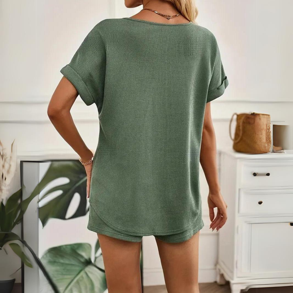 Victoria | Casual plain colors two-piece set