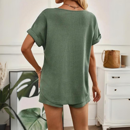 Victoria | Casual plain colors two-piece set