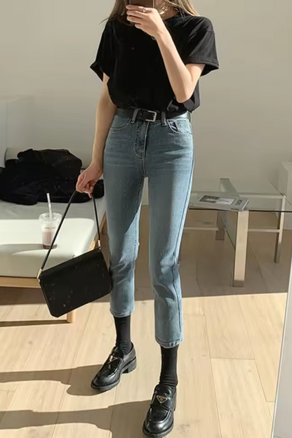 Vajèn | Women's High Elastic Straight Leg Jeans