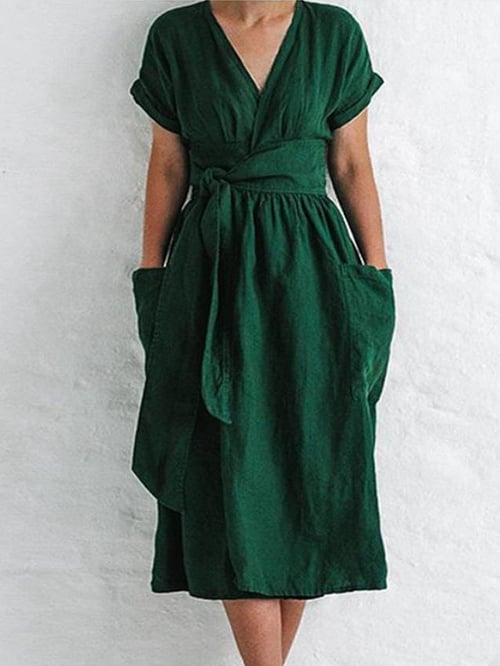 Virginia | Women's plain casual strapless dress solid color