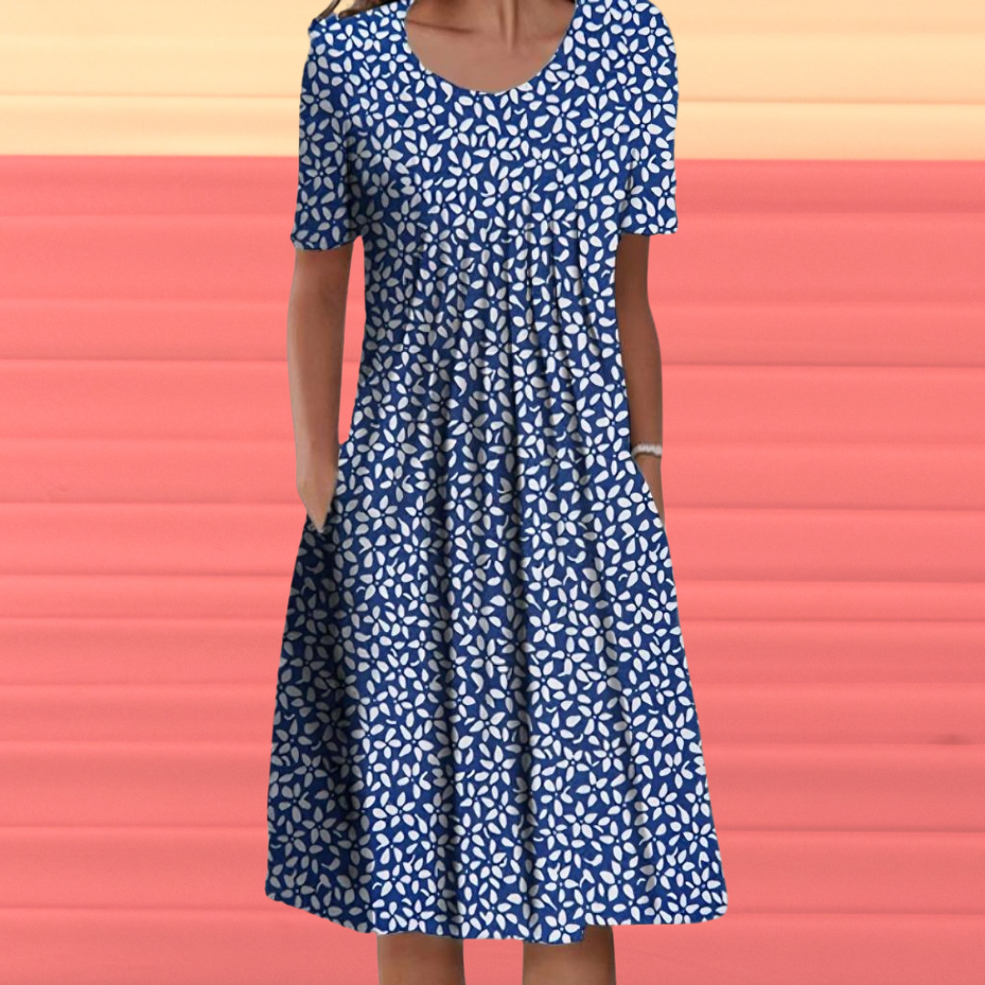 Victoria | Half Sleeve Dress With Floral Print