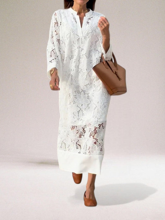 Valeria | Elegant Lace White Dress