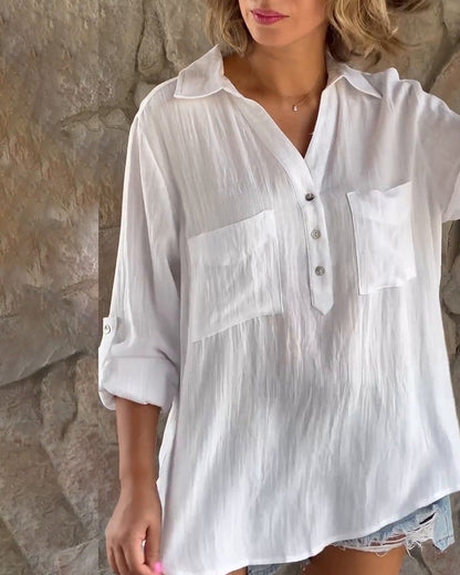 Vesta | Simple Blouse With A V-Neck