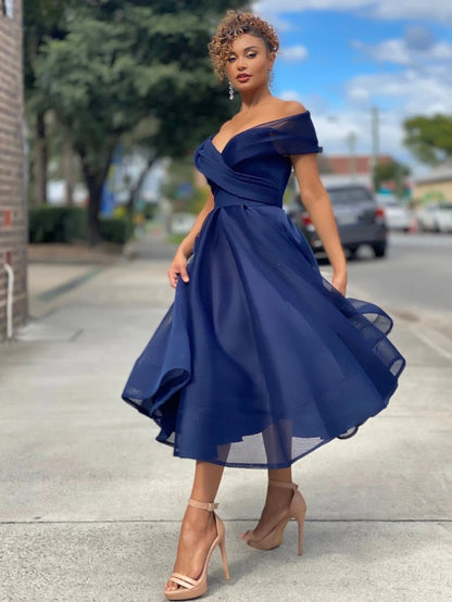Trinidad | Elegant Off-Shoulder Bridesmaid Dress
