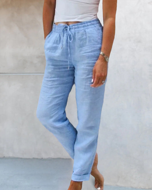 Vada | Plain-Colored Straight-Leg Pants