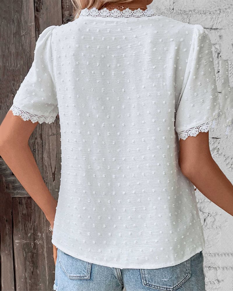 Vanesa | Blouse With Short Sleeves And V-Neck