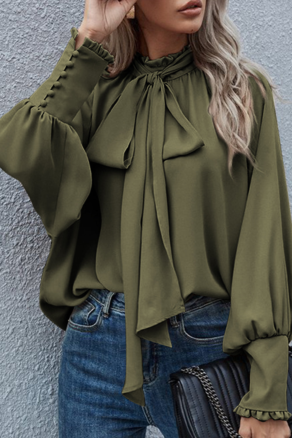 Trinity | Fringe Tie-Dye Blouse With Episcopal Sleeves