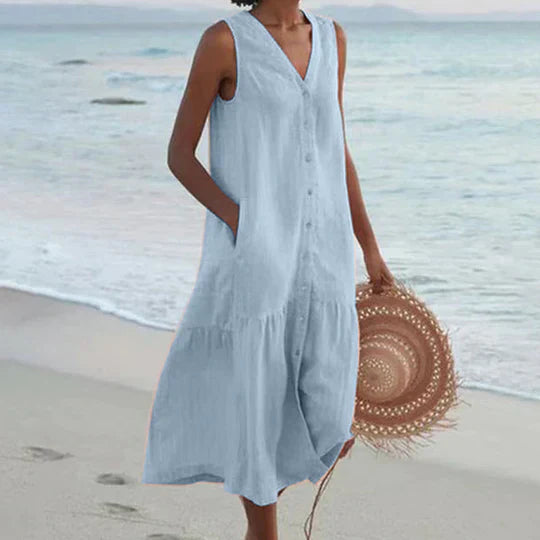 Vanesa | Elegant Women'S Linen Dress