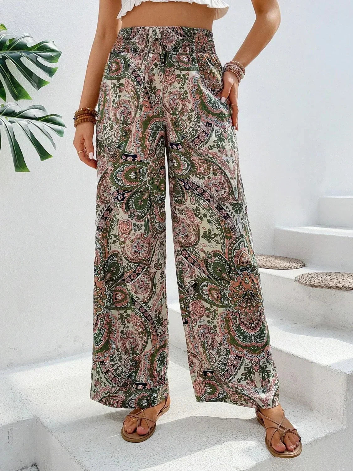Waleska | Elegant Printed Wide-Leg Trousers