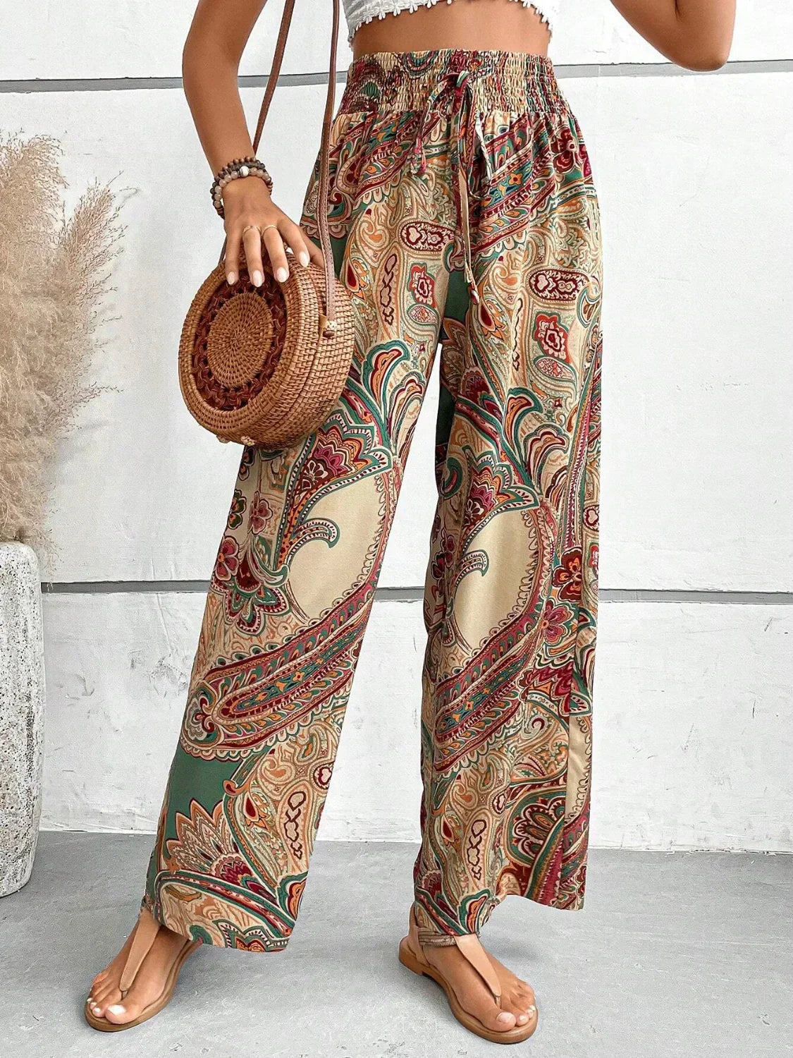 Waleska | Elegant Printed Wide-Leg Trousers