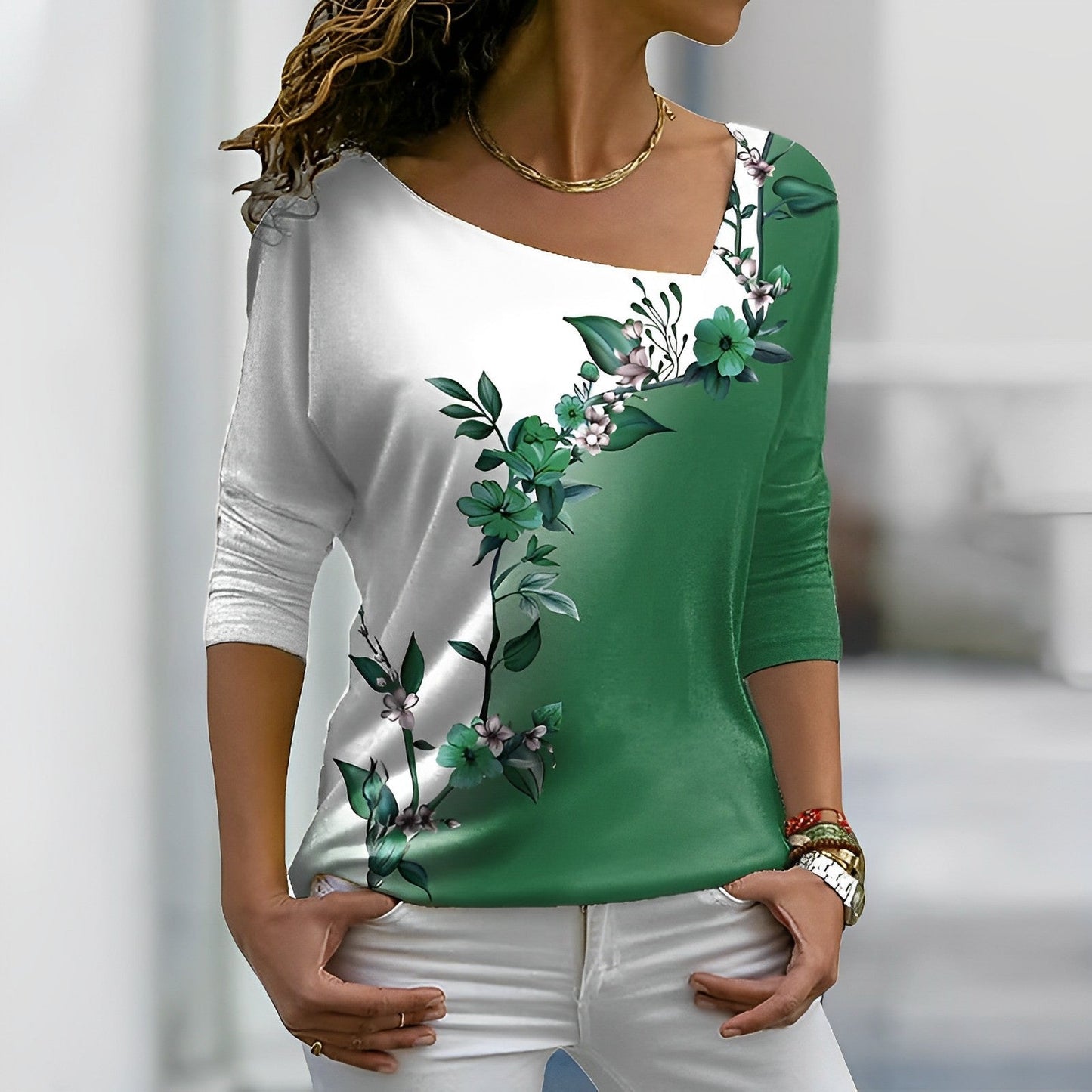 Tilly | Color Block Floral T-Shirt