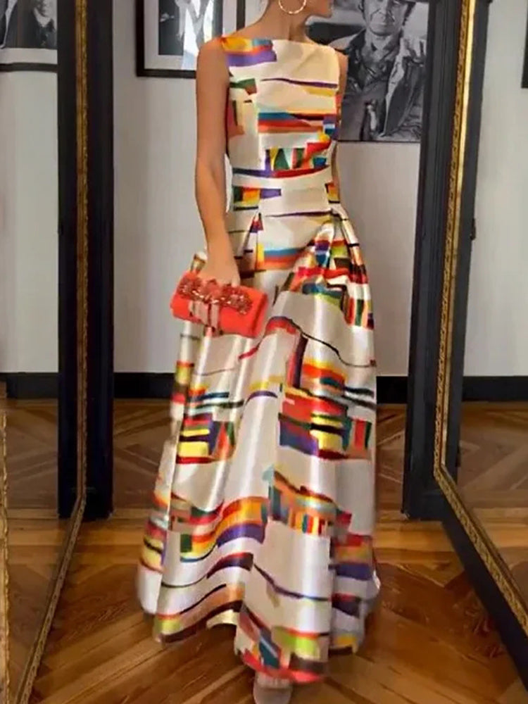 Vanessa| Geometric Maxi Dress