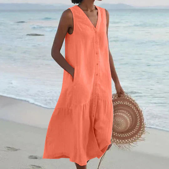 Vanesa | Elegant Women'S Linen Dress