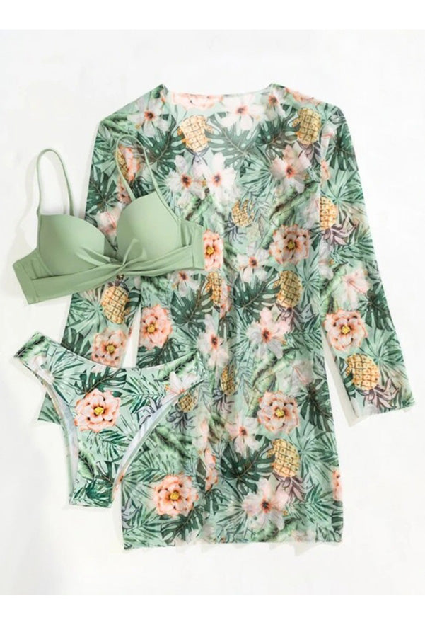 Tiziana | Tropical Print Wrap Underwire Bikini With Cover-Up