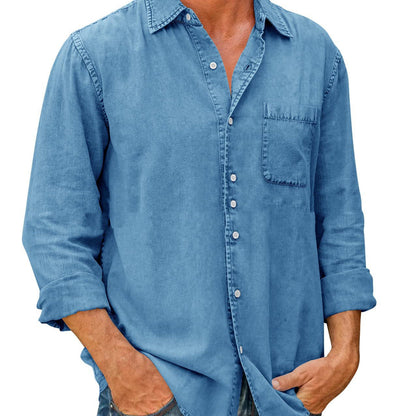 Trinity | Casual Solid Color Long Sleeve Shirt For Men