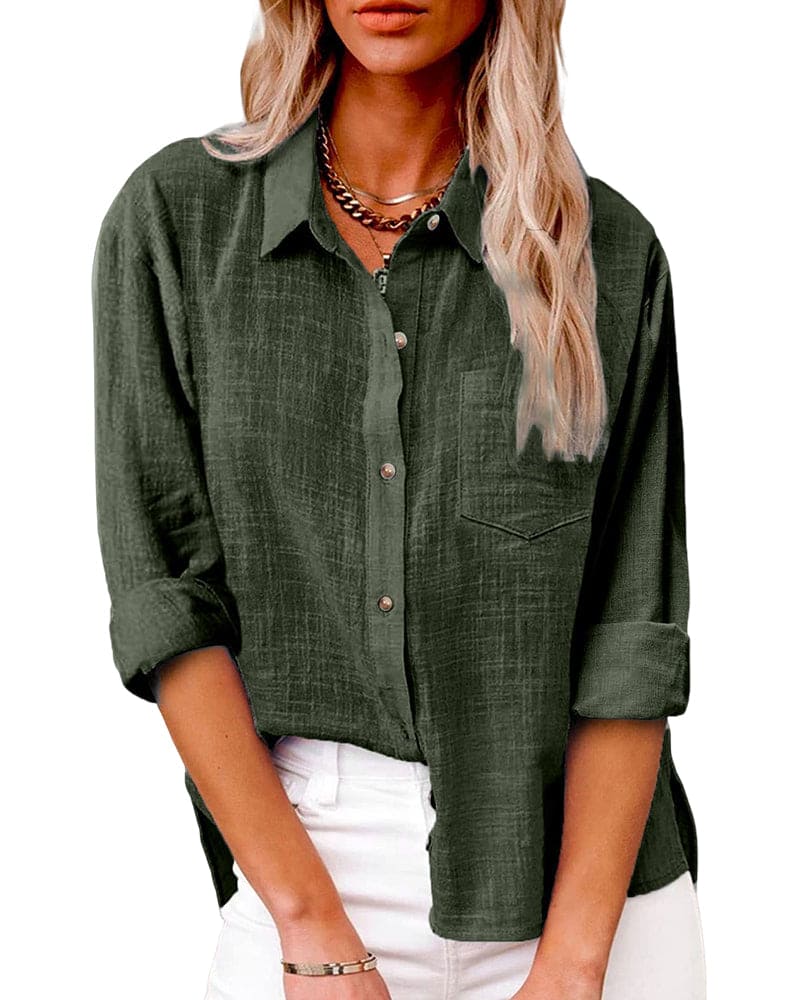 Wanda | Chic Long-Sleeved Button-Down Blouse