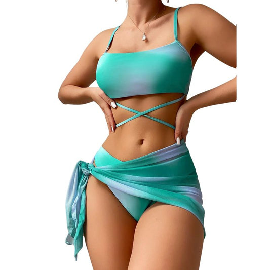 Wren | 3-Piece Bikini Swimsuit With Laces And Beach Skirt